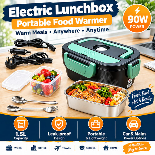 Heated lunch box 100w electric - heated,