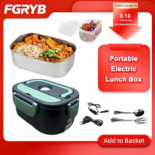 Heated lunch box 100w electric - box,